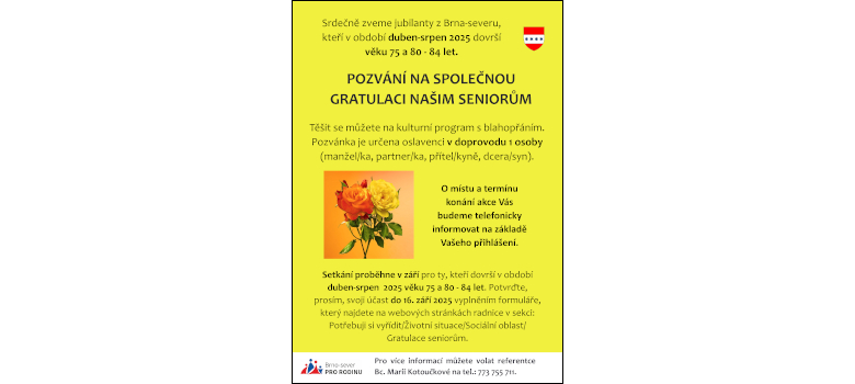 Společná gratulace seniorům – banner