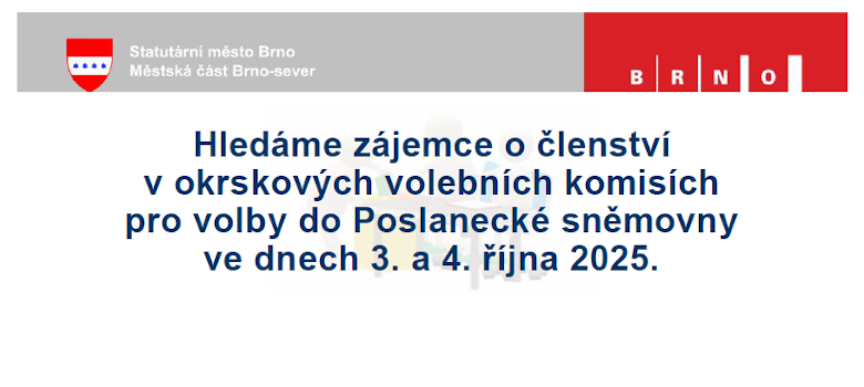 Hledáme zájemce o členství v okrskových volebních komisích pro volby do Poslanecké sněmovny ve dnech 3. a 4. října 2025.
