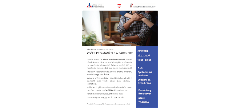 Večer pro manžele a partnery – banner